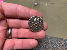 ORIGINAL WWI US ARMY M1917 TUNIC 144TH INFANTRY COMPANY K COLLAR DISC INSIGNIA picture