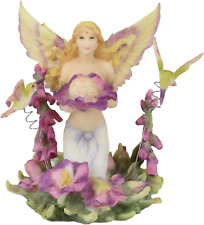 Ebros Gift Jody Bergsma Faith Fairy Naiad Purple Flower Goddess with Statue Tall picture