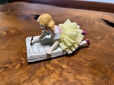 Antique Sitzendorf Germany Porcelain Figurine Lace Girl Writing picture