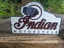 VINTAGE INDIAN MOTORCYCLE WHITE PORCELAIN DEALERSHIP CHIEF SIGN 12