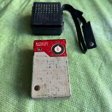 VINTAGE HITACHI TRANSISTOR 6 RADIO MODEL TH - 666 with Case WORKS Video picture