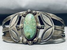 EARLY VINTAGE NAVAJO ROYSTON TURQUOISE STERLING SILVER BRACELET picture