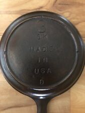 Unmarked Lodge 3SK Cast Iron Skillet Restored  picture