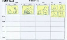 Simpsons Homer Original Art Production Penned Storyboards on Film Roman Sheet 7P picture