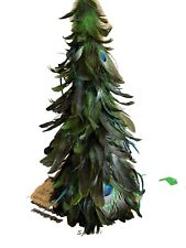 Peacock feather decorative Christmas or everyday tree. Decorate picture