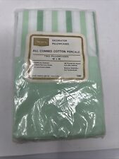 Vintage Sears 7385 MCM Decorator Pillowcases 42x38, New In Package Green Striped picture