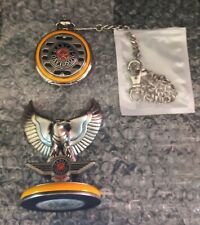 Vintage Franklin Mint Harley Davidson Pocket Watch with Eagle Stand 1998 LE picture