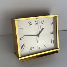 Vtg Tiffany & Co Mantle Clock Brass HEAVY Mid Century Works 5in picture