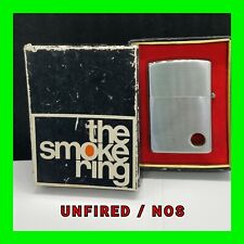 Uncommon Unique Vintage Smoke Ring Petrol Lighter w/ Original Box ~ Working Rare picture