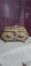 Vintage Metal Box Ornate 9.5 Inches Wide And 6 In. Tall Great Condition picture