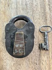 Vintage Old Antique WW Co. Smokehouse Padlock With Key Lock picture