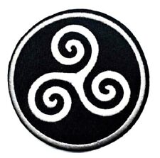 Triskele Celtic Patch 9 cm Embroidered Iron Sew On Symbol Cross Motif Ireland  picture