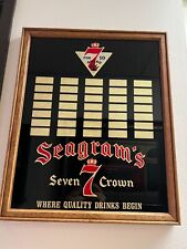 Vintage Seagrams 7 Seven Crown American Whiskey Glass Framed Mirror Sign picture