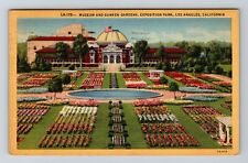 Los Angeles CA-California, Museum & Sunken Gardens, Vintage Postcard picture