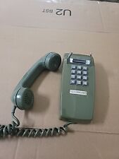 Vtg WESTERN ELECTRIC 2554BM Avocado Green Push Button Wall Mount Telephone  picture