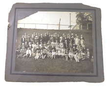 Antique 1920s Large Group Photo Men Women Children Boys Girls 77 People 12 X 10
