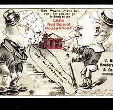 19th Century Baseball Trade Card H804-237 Comic Globe Bat Red School House Shoe picture