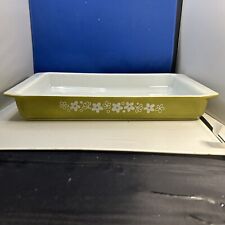 PYREX Vintage #933 Crazy Daisy Spring BlossomLasagna 13.5” x 8.75 X 1.75 Green picture