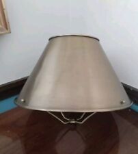 Vintage Mid Century MCM Gold Metal Brass  Tole Toleware Table Desk Lamp Shade  picture