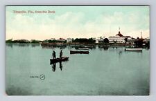Titusville FL-Florida, Boating Close to Dock, Antique Souvenir Vintage Postcard picture