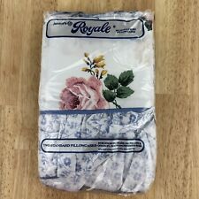 Vintage Janaco’s Royale Luxury 2 Pillowcases New Floral Rose Ruffle No Iron picture