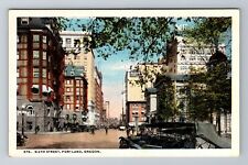 Portland OR-Oregon, Sixth Street, Advertising, Antique Souvenir Vintage Postcard picture