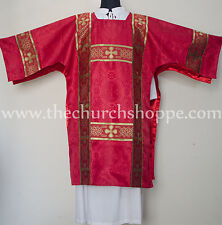 Dalmatic Red vestment with Deacon's stole and maniple lined,Dalmatic chasuble, picture