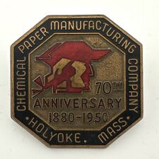 1950 Chemical Paper Manufacturing Co Holyoke MA Paperweight 70 Anniversary Clip picture