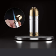 Bullet Shaped Lighter Refillable Metal Butane Gas Torch Lighters Jet Blue Flame picture
