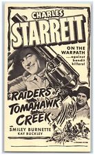 Charles Starrett Postcard Raiders Of Tomahawk Creek Movie Advertising c1910's picture