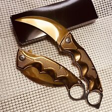 CS:GO Golden  Karambit quick Open Blade Pocket Knife Claw Hunting Gift picture
