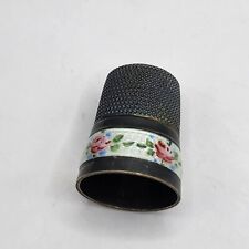 Vintage Sterling Silver Guilloche Thimble Roses  picture