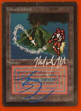 MTG Magic the Gathering - VOLCANIC ISLAND - BETA - Altered DOUBLE SIGNED - ENG picture