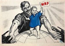 1962 Historical card Worker Child World Peace Propaganda Rare ORIGINAL card picture