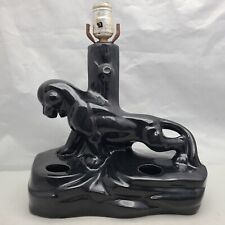 Vintage Mid Century Modern Black Panther Table Lamp Needs Rewire picture