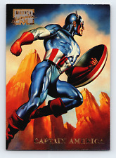 Fleer 1996 Marvel Masterpieces #7 Captain America Trading Card MCU Rare Boris picture