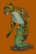 LTD EDITION COUGAR MOUNTAIN LION JAGUAR Art Bronze Sculpture Statue Decor Deal picture