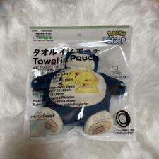 Pokemon Sleep Towel In Pouch Snorlax&Pikachu Family Mart Limited Japan New picture