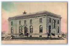 c1910's Post Office Building Entrance Lady On Stairs Salem Oregon OR Postcard picture
