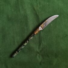 VTG Ottoman Turkish Islamic Dark Green Jade Islamic Calligraphy Pen Knife Tool picture