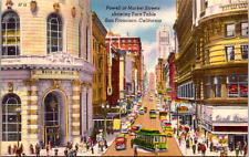 Vintage 1940's Market Street Turn Table San Francisco California CA Postcard picture