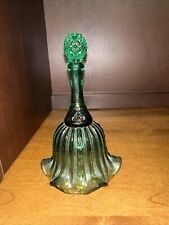 Fenton Bell Glass Faberge Colonial Green Ruffled Vintage 6.75” picture