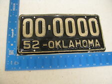 1952 52 OKLAHOMA OK LICENSE PLATE TAG SAMPLE 00-0000 (KC) picture