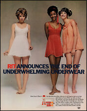 1970 three Teen Girls scantily clad in PJ's lingerie Rit color dye print ad L62 picture