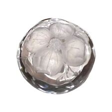 VTG AW Lucite Intaglio Paperweight Flower Acrylic Small Signed Dated picture