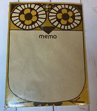 Vintage Mid Century Owl Note Scratch Memo Pad SEALED Southwest Tablet Co NOS picture