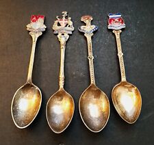4 Vintage Silverplate Scotland Town Shield Collector Spoons picture