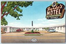 Miami Florida FL Postcard Burke's Motel Tamiami Trail Coral Gables c1940 Vintage picture