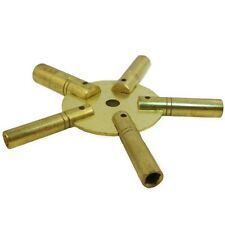 Brass Universial Clock Key for Winding Clocks 5 Prong ODD Numbers picture