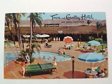 Town & Country Hotel San Diego California vintage postcard swimming pool area picture
